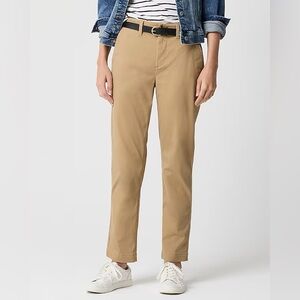J. Crew High Rise Girlfriend Chino Pants Womens Size 12 Khaki Camel Office NWT